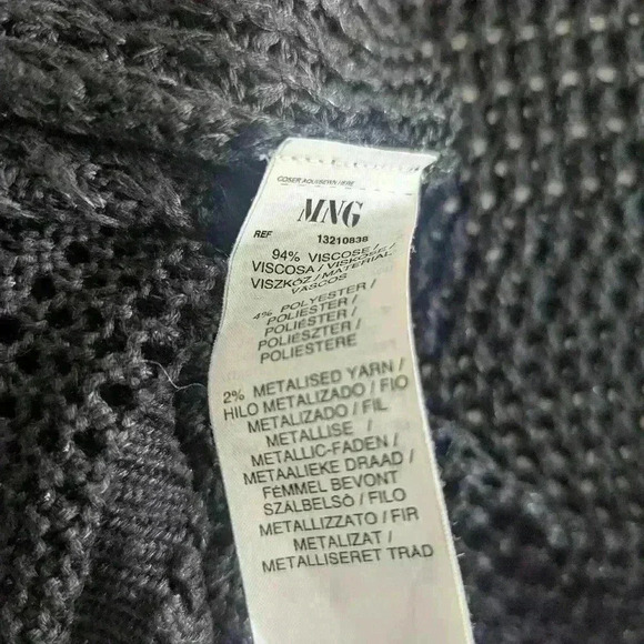 Mango Net V Neck Knit Long Sleeve Sweater - Large - Picture 4 of 4